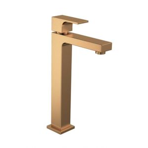 Torneira De Mesa Para Lavatório Bica Alta Unic Gold Matte Deca