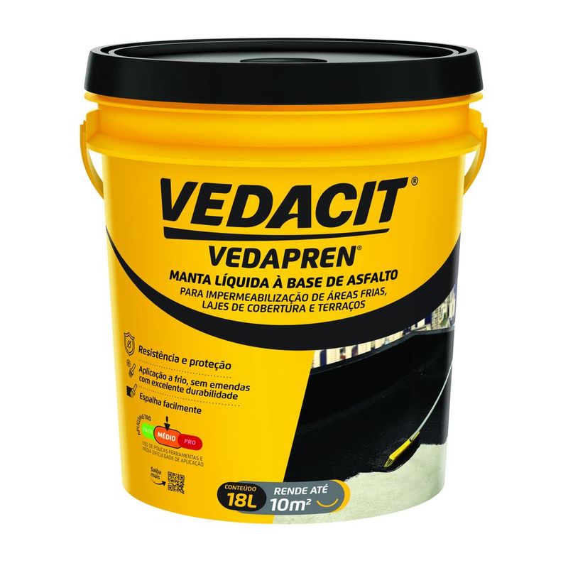 Manta-Liquida-Acrilica-Vedapren-Preto-18kg-Vedacit