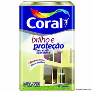 Tinta Brilho e Protecão Semibrilho Branco 18L Coral