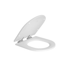 Assento Poliéster Slow Close com Microban Para Bacias Carrara, Duna, Lk, Level, Nuova Branco  Cromado Deca