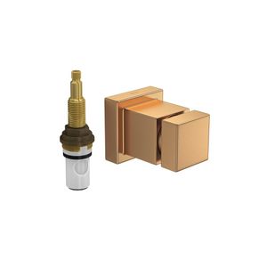 Acabamento Para Registro De Pressão 1/2 E 3/4 Com Mecanismo 1/2 Volta Cubo Gold Matte Deca