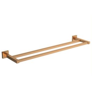 Porta Toalha Dupla Quadratta Gold Matte Deca