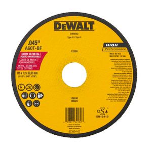 Disco de Corte Fino 4-1/2" x 1,2mm x 7/8" Dewalt