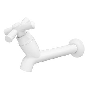 Torneira De Parede Para Tanque 15cm Bica Baixa Cross Branca Tigre