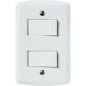 2 Interruptores Simples 10A 250V Branco Lux 2 Tramontina