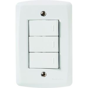 3 Interruptores Simples 10A 250V Branco Lux 2 Tramontina