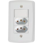 Conjunto-de-1-Interruptor-Simples-com-2-Tomadas-10A-Branco-Lux2-Tramontina