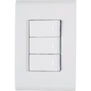 3 Interruptores Simples 10A 250V Branco Liz Tramontina