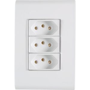 3 Tomadas 2P+T 10A 250V Branco Liz Tramontina