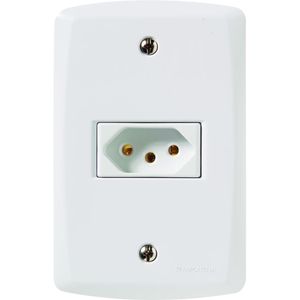 Conjunto de Tomada Energia 10A Branco Lux Tramontina