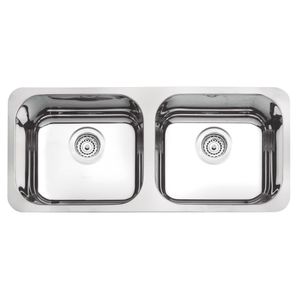 Cuba Dupla De Embutir 84X34 Com Válvula Aço Inox Alto Brilho Isis Plus 2C 40 BL Tramontina