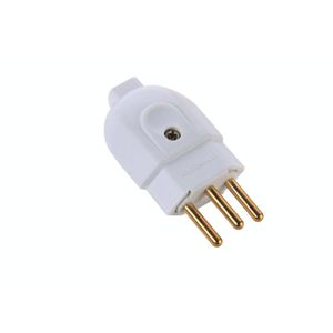 Plugue Macho 2P+T 10A 250V Branco Tramontina