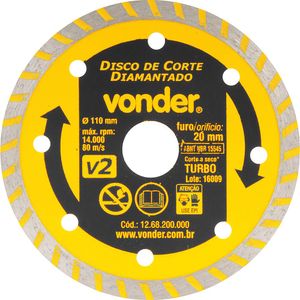 Disco Diamantado 110mm Turbo V2 Vonder