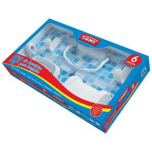 Kit de Acessórios com 6 Peças para Banheiro Branco Fame