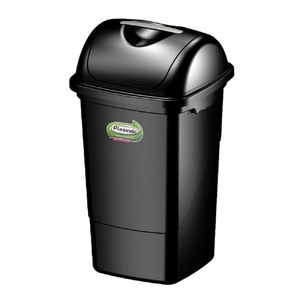 Lixeira Basculante 14L Plástico Preto Plasvale
