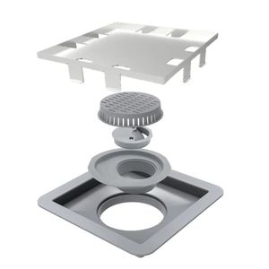 Ralo Linear Square Tampa Oculta 15x15 - Linear Acessórios