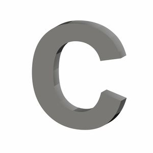 Letra C 20cm União Inox