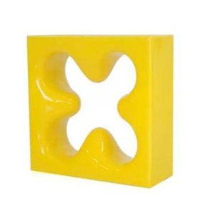 Cobogó Cerâmica Esmaltado Amarelo Stella 20x20cm Elemento V