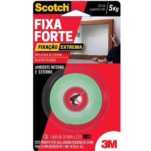 Fita Dupla Face Fixa Forte Extrema 24mm x 2m Scotch 3M do Brasil