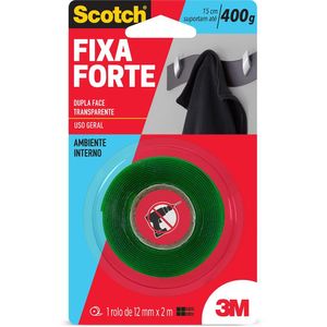 Fita Dupla Face Fixa Forte Transparente 12mm x 2m Scotch® 3M do Brasil
