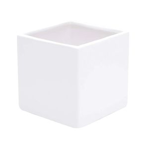 Vaso Cachepot Cerâmica Basics Square White - Urban