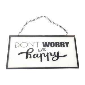Placa Be Happy Preta - Urban