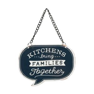 Placa de Metal Quotes Family Together Azul - Urban