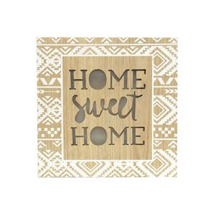 Placa Led Home Sweet Dourado/Bege Urban