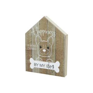 Quadro de Madeira House Form Dog Bege - Urban