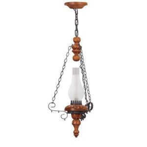 Lustre Pendente Medieval 1 lâmpada Rústico Vintage Madelustre