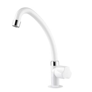 Torneira De Mesa Para Cozinha Foz Bica Alta 1/2 Branca Viqua