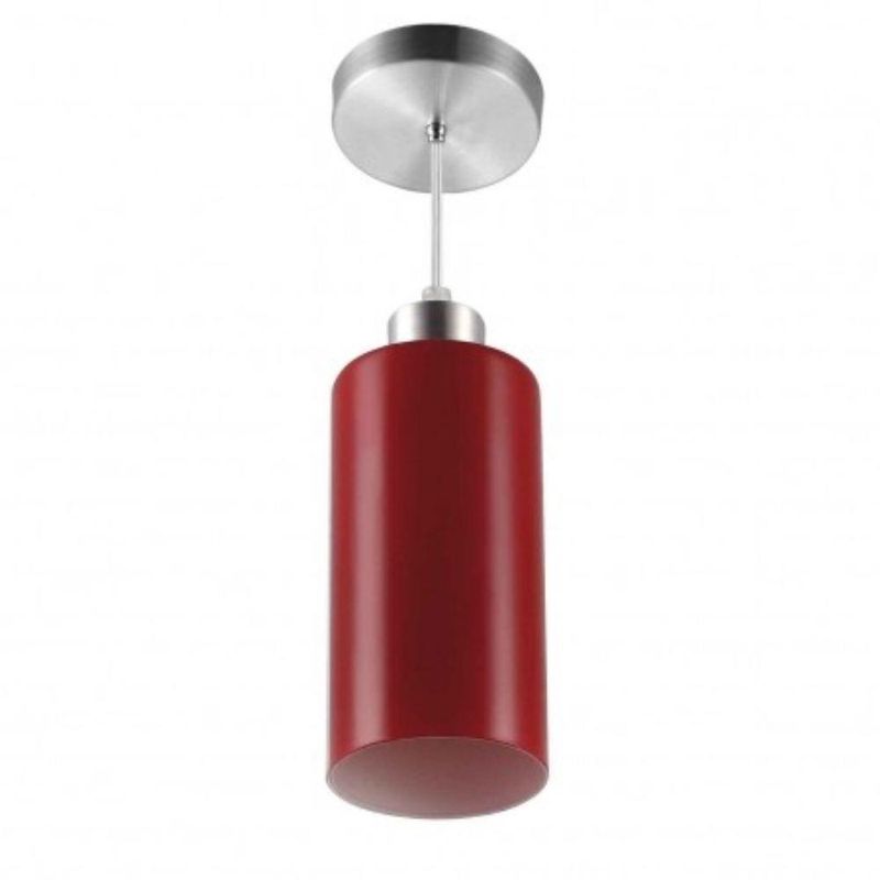 Pendente-de-Vidro-Escovado-1xE27-Vermelho-Blumenau
