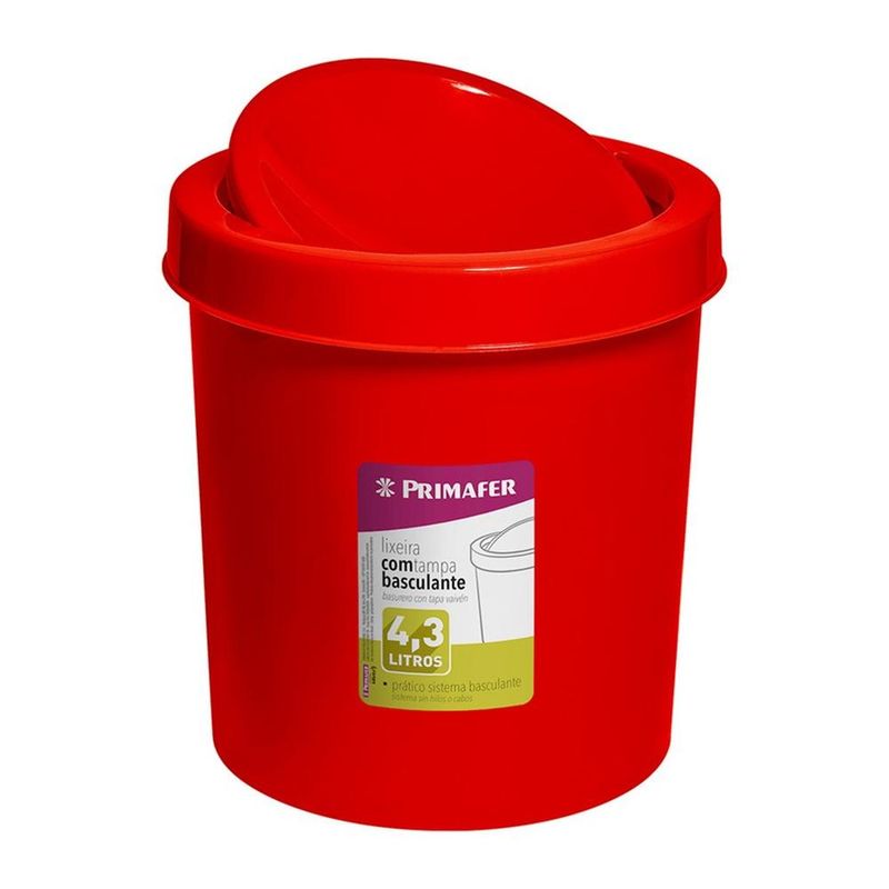 Lixeira-Redonda-com-Tampa-Plastico-Vermelha-43L-Primafer