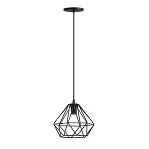 Pendente Arame Diamante 1XE27 Preto Attena
