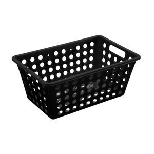 Cesto Organizador de Plástico Preto 19x28cm Coza