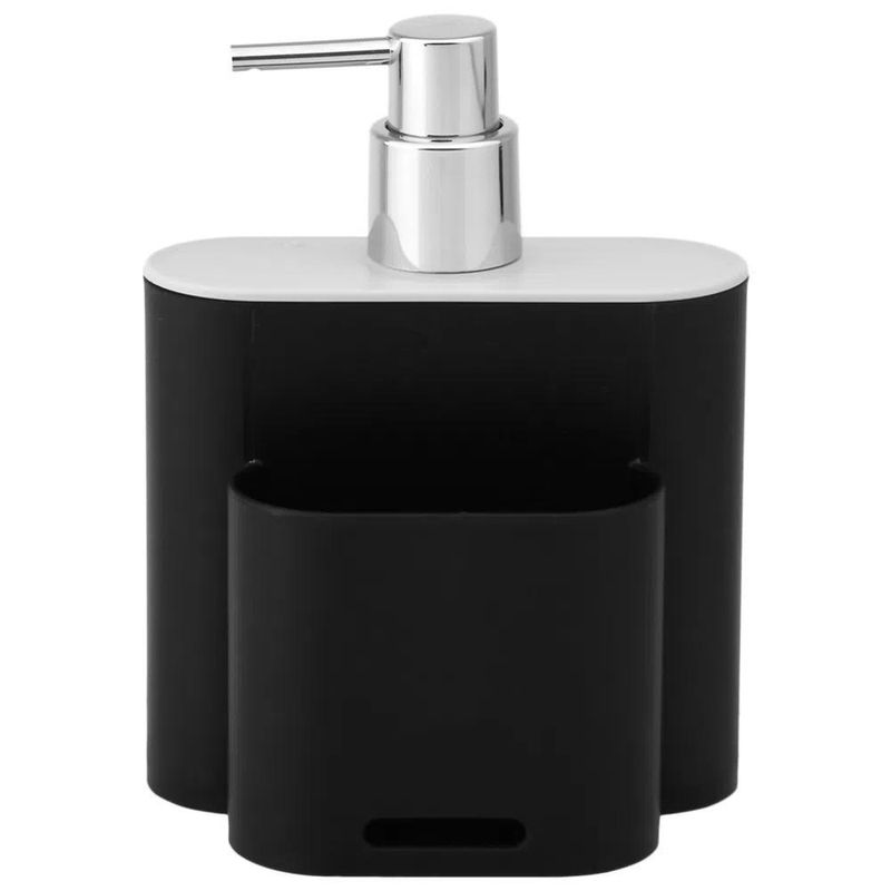 Dispensador-de-Sabao-Coza-Flat-500ML-Preto---Cinza