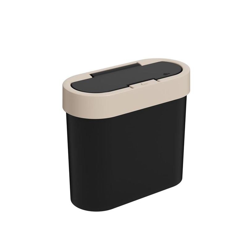 Lixeira-Automatica-Coza-Flat-2.8-L-Preto-E-Cinza-Claro