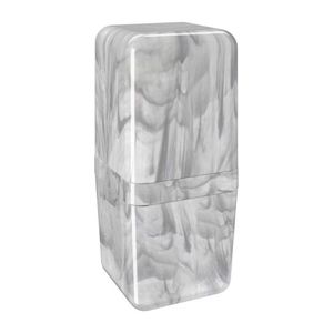 Porta Escova com Tampa Cube Mármore Branco Coza