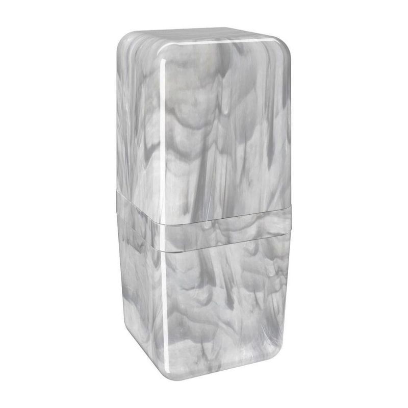 Porta-Escova-de-Dente-com-Tampa-Marmore-em-Plastico-Cube-Coza