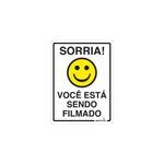 Placa--Sorria-Voce-Esta-Sendo-Filmado--15x20mm-Autoadesiva-Bemfixa