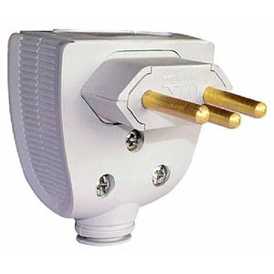 Plug Macho 2P+T Lateral 20A Branco Pial Legrand
