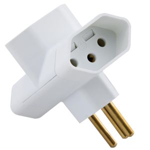 Plugue T 2P+T 10A 250V Branco Tramontina