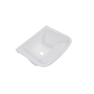 Tanque De Fibra T001BR 60cm x 50cm Branco Decoralita