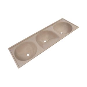 Tanque Triplo TP155 1,55m x 55cm Mármore Marrom Decoralita