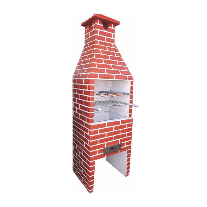 Churrasqueira-de-Concreto-Refratario-Tijolinho-Media-Pintada-Vermelha-65cm-Fortal