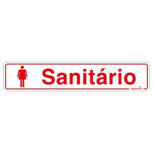 Placa para Banheiro Feminino com Figura 5x25cm Autoadesiva Bemfixa