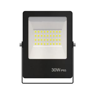 Refletor Led 30W Ultrafino Preto 6500K Branca Gaya