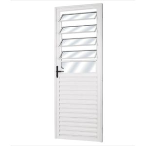 Porta de Abrir 210x80cm Basculante Vidro Liso Direita Branca Líder