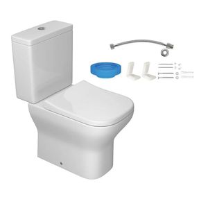 Kit Axis Bacia + Caixa Acoplada + Assento + Engate + Anel + Parafusos Branco Deca