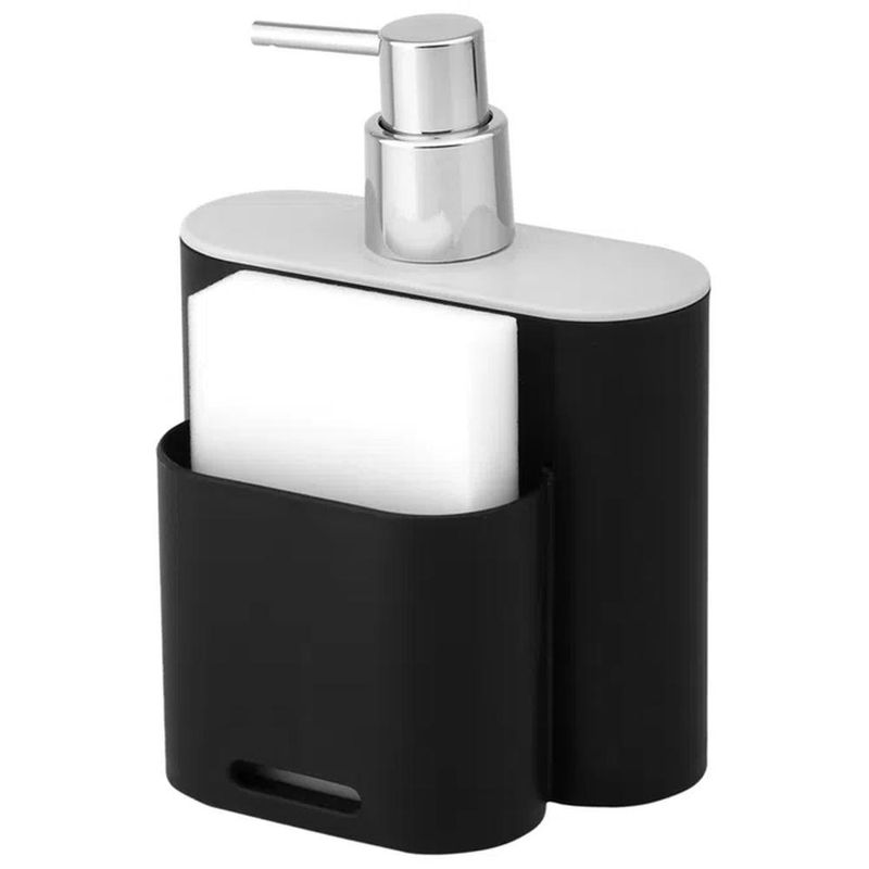 Dispensador-de-Sabao-Coza-Flat-500ml-Preto-Cinza